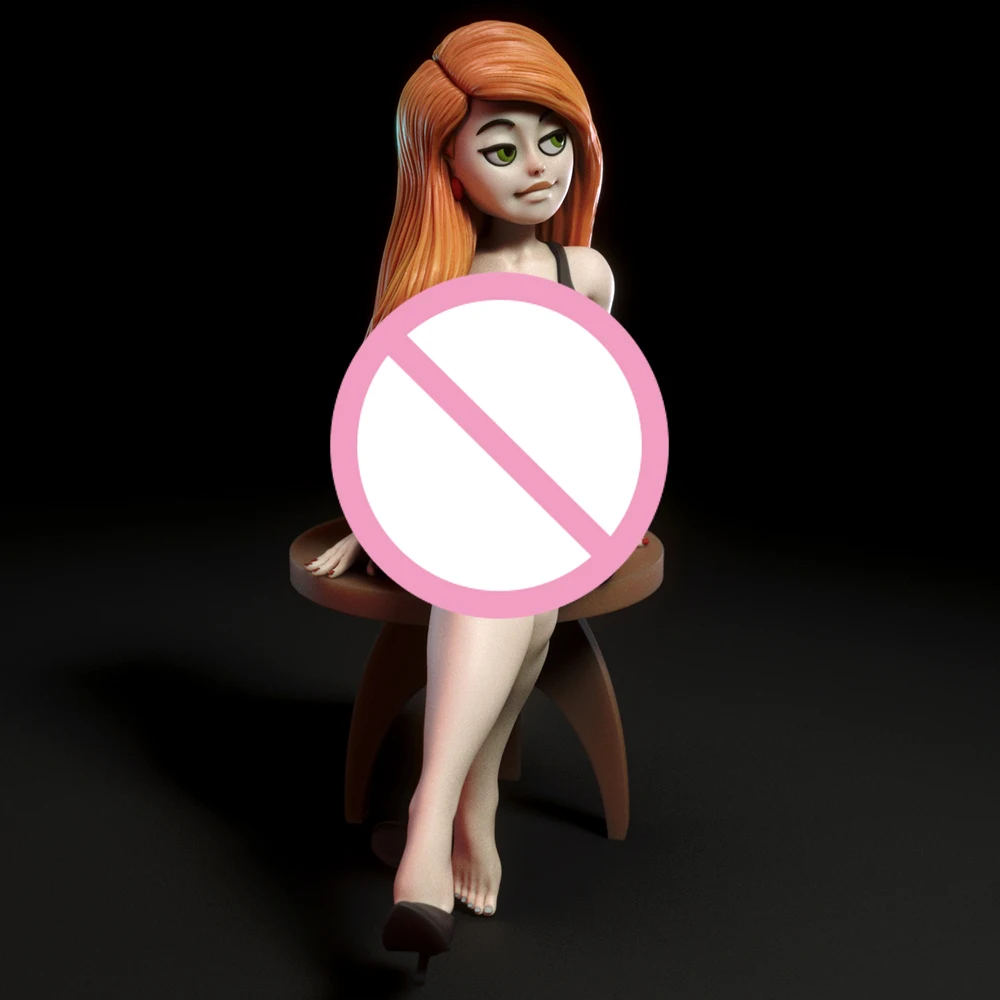

1/24 3d Printing Model Kit NSFW Sexy Girl Kim Possible Resin Figure Model Kit DIY Miniature Reduction Statue Unpainted Kit Toys