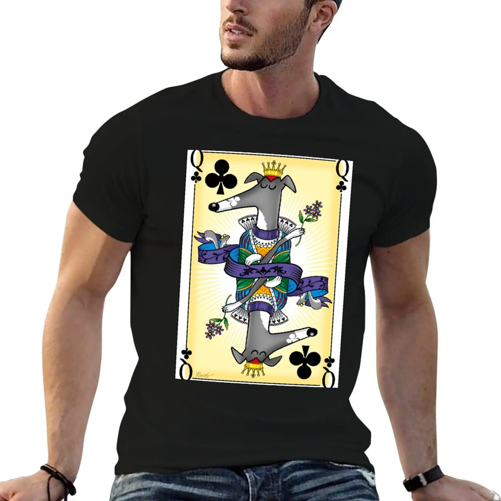 Pack of Hounds: Queen of Clubs T-Shirt vintage clothes vintage anime shirt t shirts for men graphic