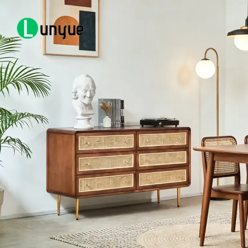 Mid Century Modern Nordic Ash Solid Wood Sideboard Cabinet Handmade Eco Friendly Durable Buffet with Large Storage Capacity