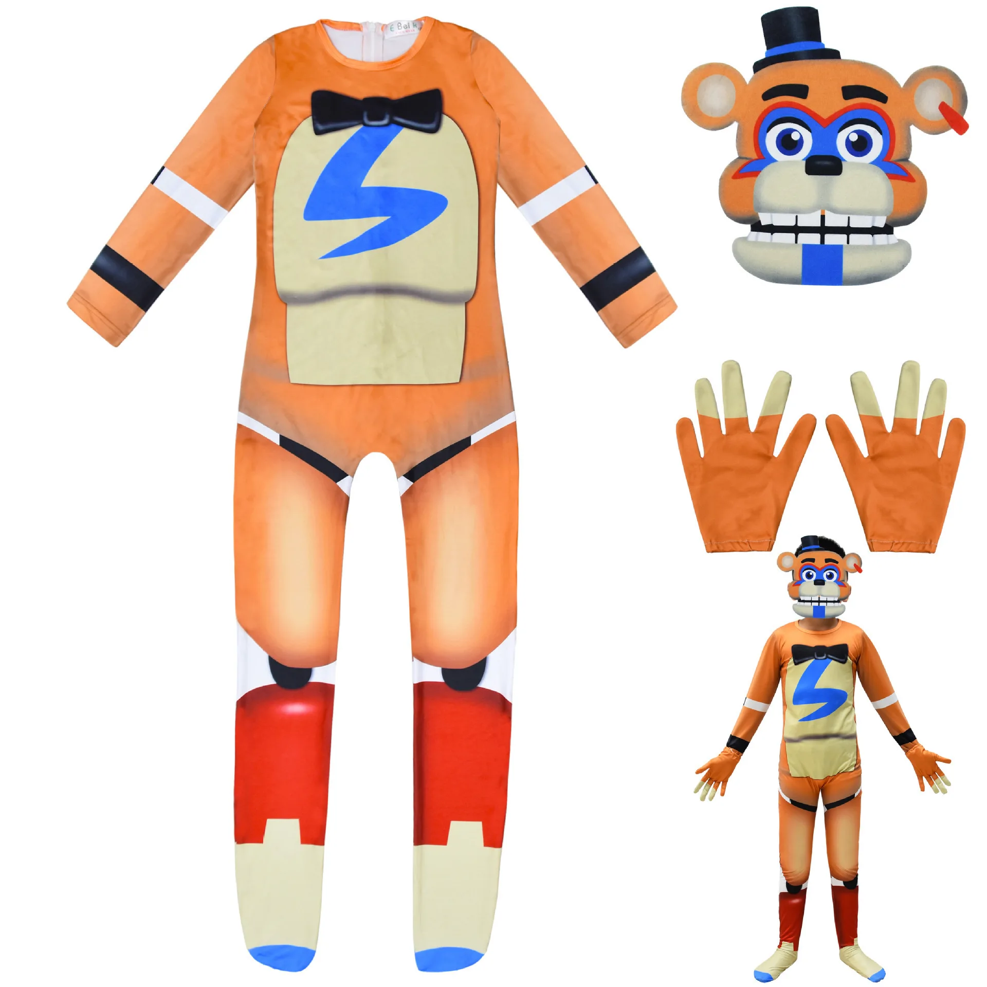 Cadılar bayramı FNAF kostüm çocuklar için beş gece Freddyed tulum Cosplay kabus Bonnie Fnaf Freddy Anime noel hediyesi çocuk için
