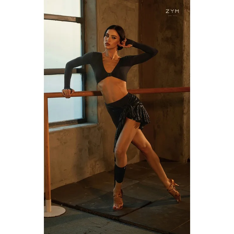 カスタマイズされた ZYM レッグカバー ラテンダンスアクセサリー タッセル CS02 チャチャ サンバ タンゴ ルンバ ダンスウェア