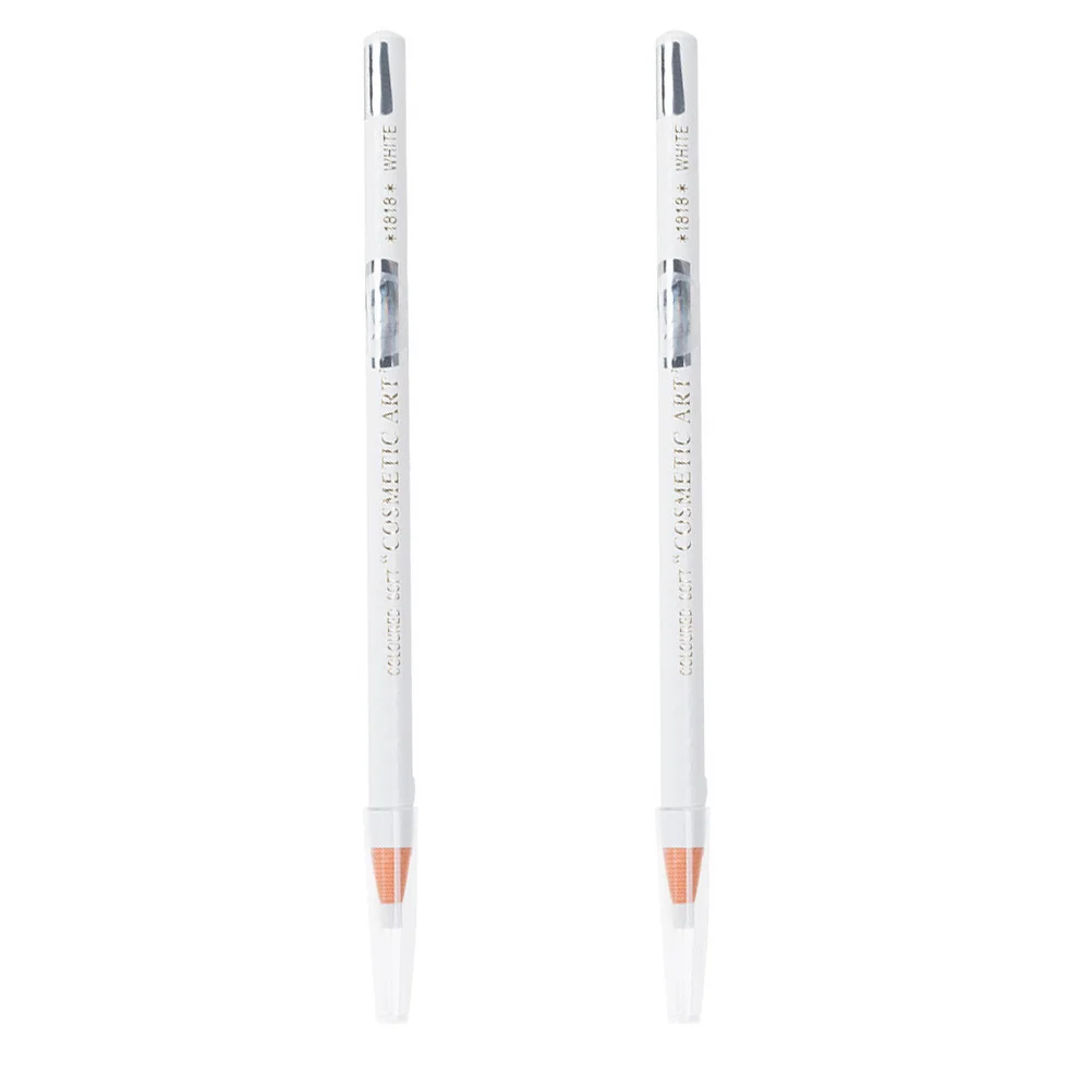 2 Stuks Markeerstift Eyeliner Potloden Waterdichte Wenkbrauw Pennen Met Puntenslijper-Vriendelijk Hout Ontwerp Voor Heldere Oog Effect Zijderups