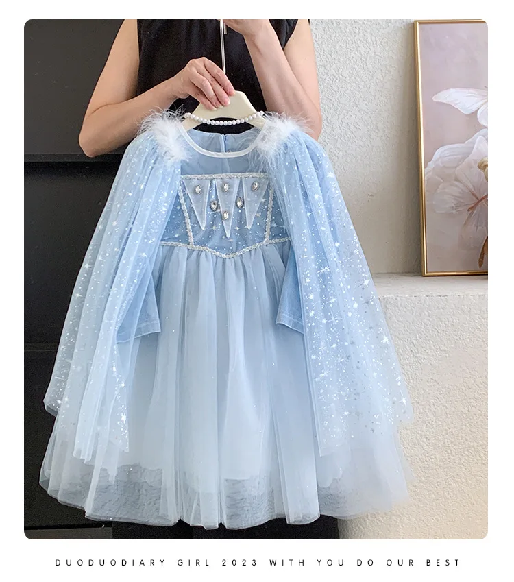 Frühling Herbst Mädchen Prinzessinnenkleid mit Abnehmbaren Schultern Kinder Puff-Tüllkleid Baby Weiches Tüllkleid Kinder-Abendkleid Kinder-Performancekleid – Detail 2