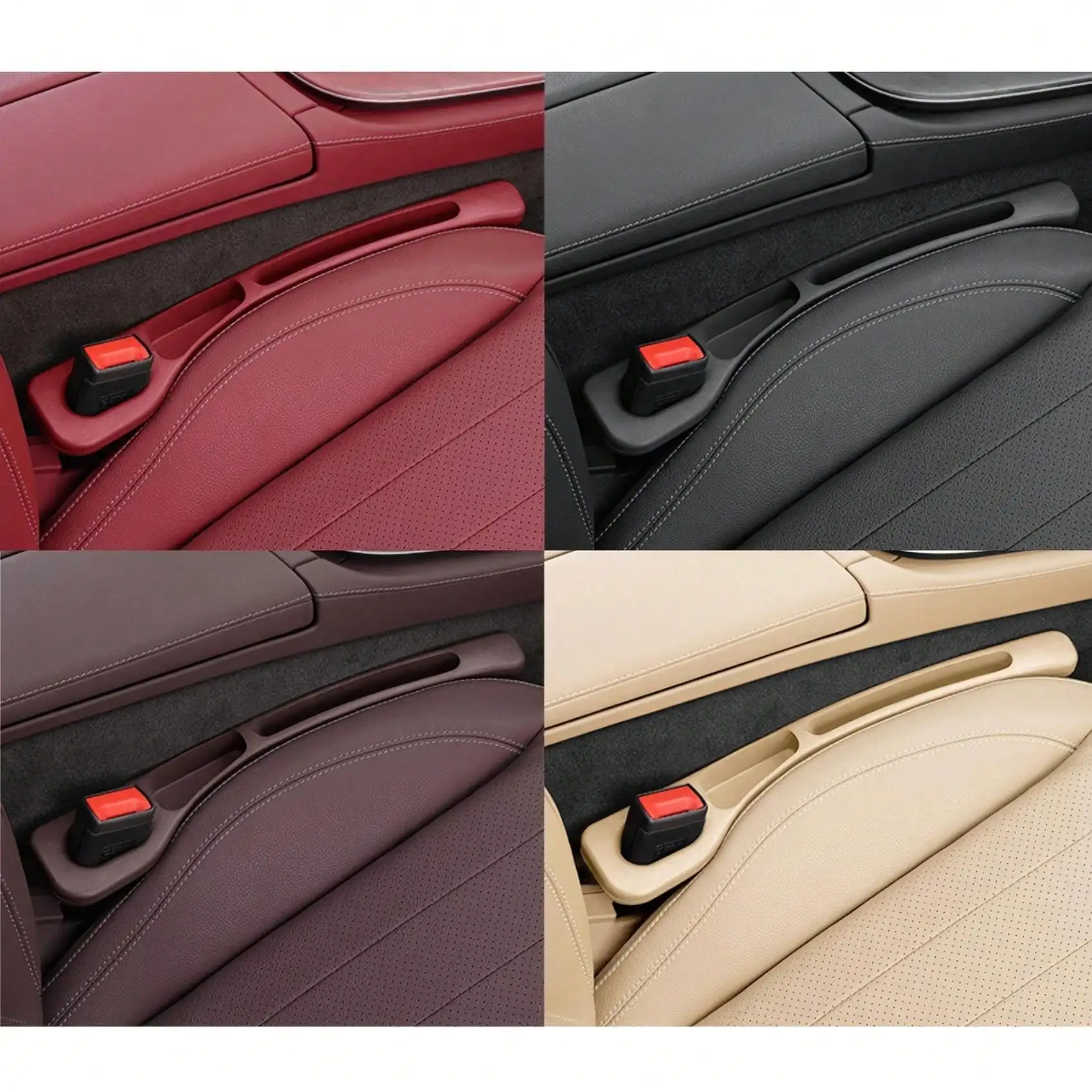 قطعتان من منظم مقاعد السيارة الفاخر مع فتحات مزدوجة - مادة EVA مانعة للتسرب للمفاتيح والهواتف والمزيد #3