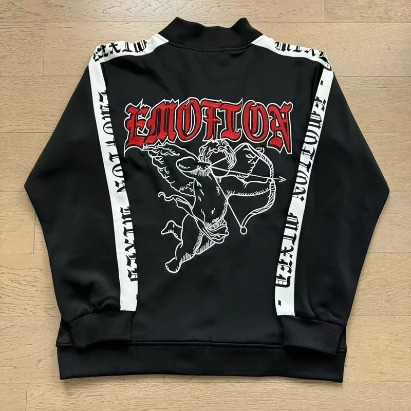 مختلط العاطفة المطرزة شعار اللون بلو عارضة الشارع الشهير Jaet السراويل مجموعة الشباب الخريف Faion طويلة Sve السراويل الطويلة #3