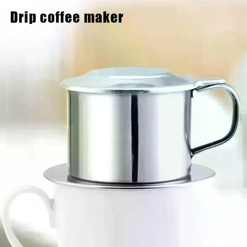 Coffee Filter Infuse Cup Vietnamese Coffee Dripper Maker Pot Portable Coffee Drip Strainer Kitchen Tools 1PC Stainless Steel