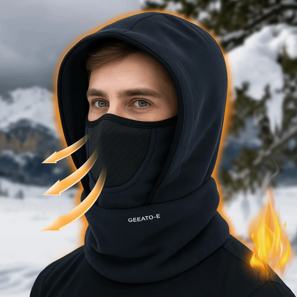 Waterproof Polar Fleece Balaclava Hat Cycling Skiing for Cold Weather Face Cover Thermal Face Neck Warmer Beanie Cap
