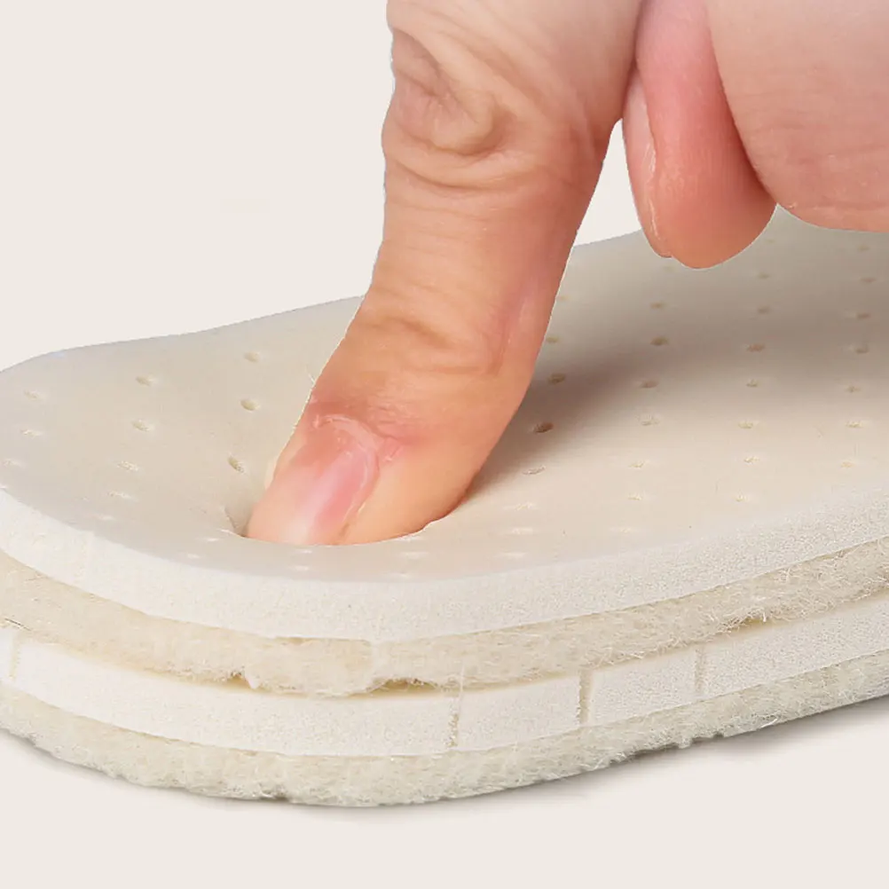 

2 Pairs Warm Boot Insoles Winter Latex Wool Fleece Thickened Shoe Pads Cushions Reusable Comfortable Foot Care Tools Durability