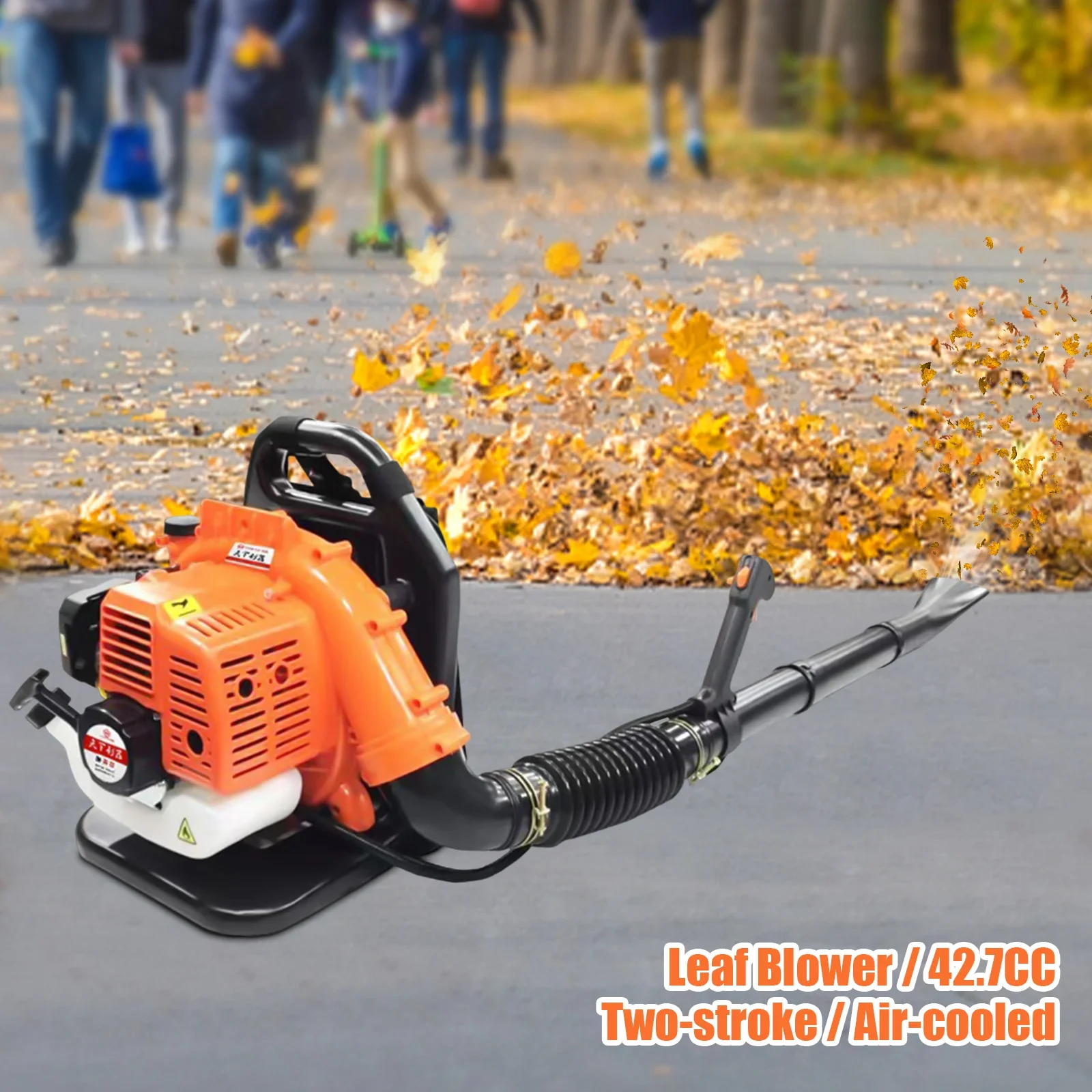 

For 42.7CC 2-Stroke Backpack Leaf Blower, Gas Powered Harness System, 0.2m³/s Air Flow, 70m/s Air Speed, 1250W Lawn Care, Patio