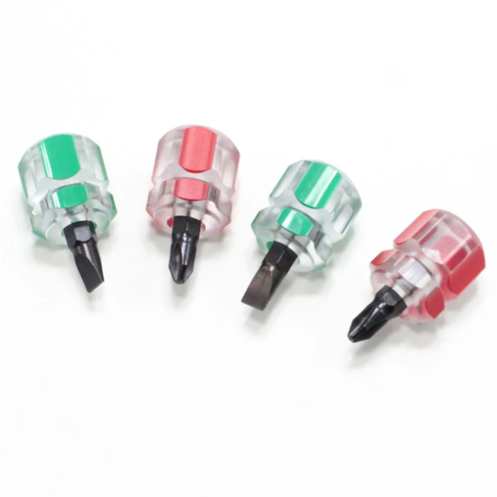 Mini Screwdriver Set Portable Phillips Slotted Screwdriver with Transparent Handle Hand Tool for Repair Work