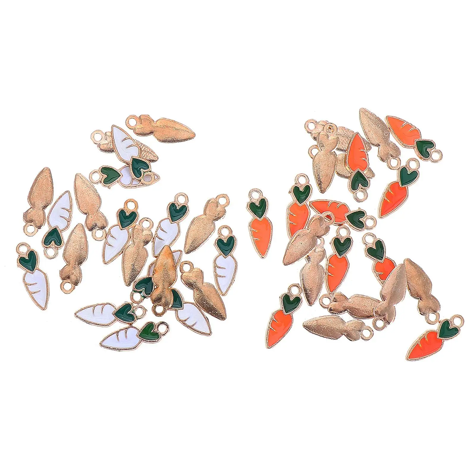 

40pcs Carrot Pendant 20 Red 20 White DIY Jewelry Accessories Easter Party Necklace Bracelet Earrings Hanging Ornament
