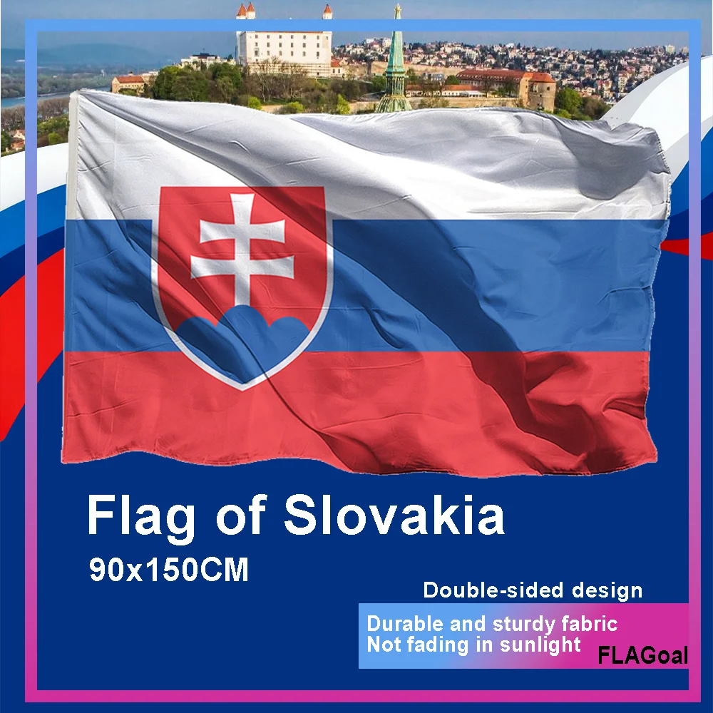 FLAGoal 3x5FT Professional Factory Produced Slovakia Flag High-Quality Polyester Suitable for Various Occasions