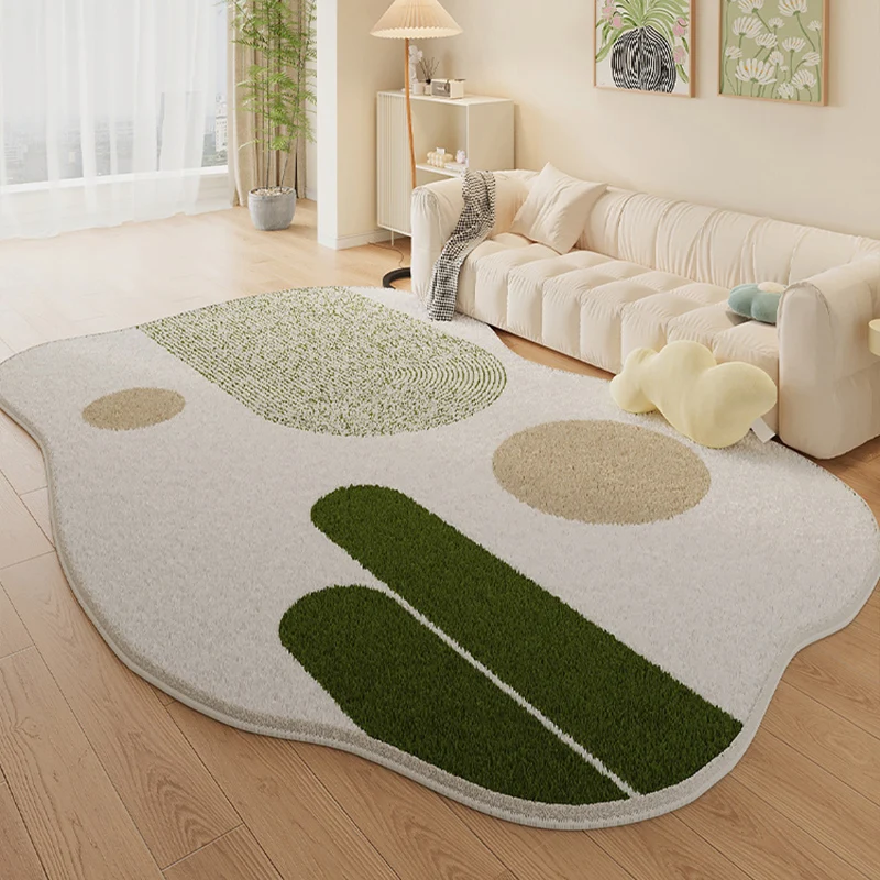 Cream Style Living Room Decoration Carpet Large Area Anti-slip Study Rug Irregular Shapes Rugs for Bedroom Fluffy Soft Floor Mat