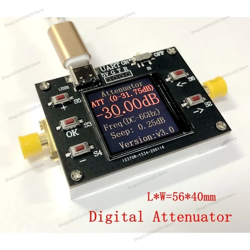 For TYPE-C 6G digital programmable RF attenuator 30DB TFT display CNC supports communication