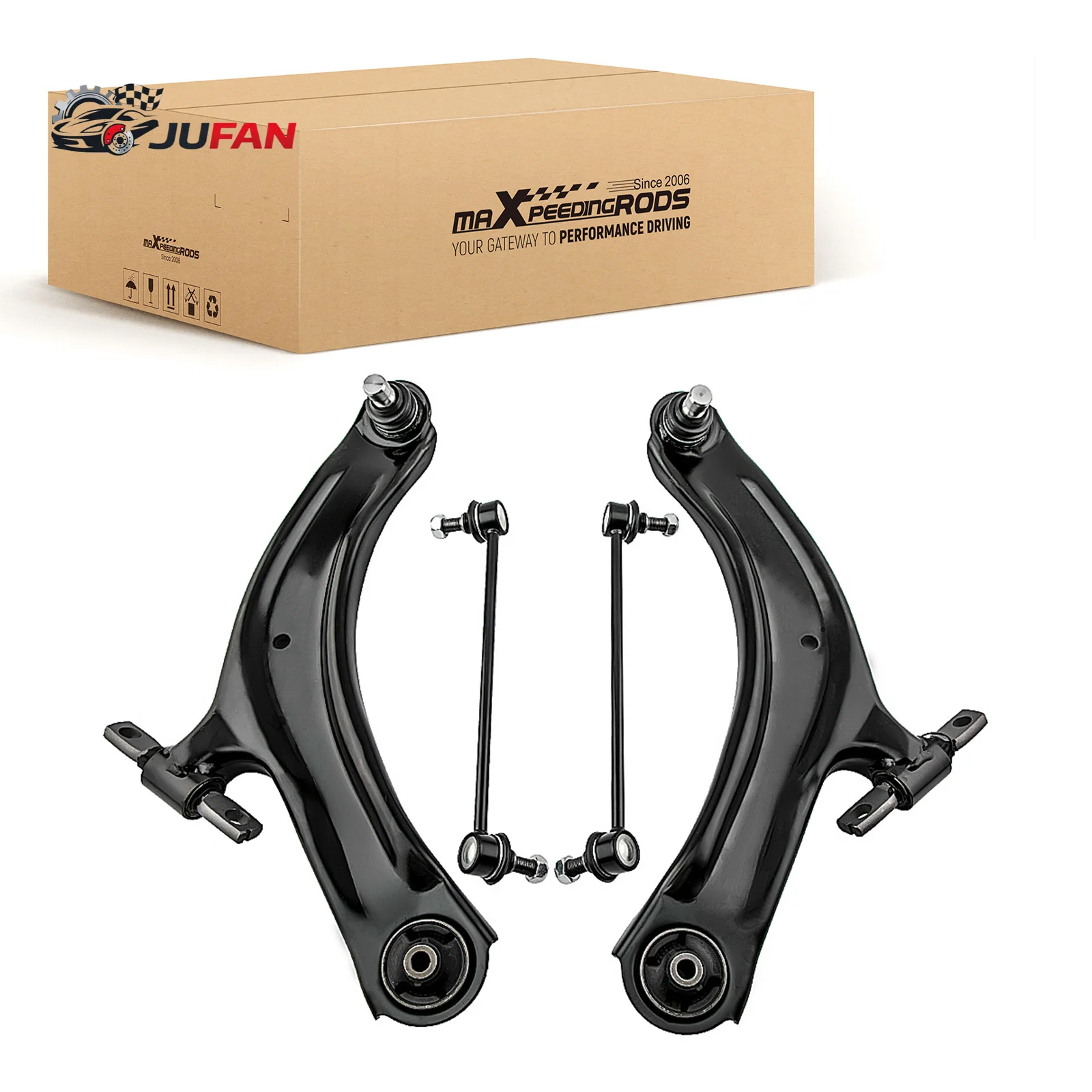 MaXpeedingrods Factory 4x Querlenker Satz Vorne Links+Rechts for Nissan Qashqai +2 I X-Trail Koleos I