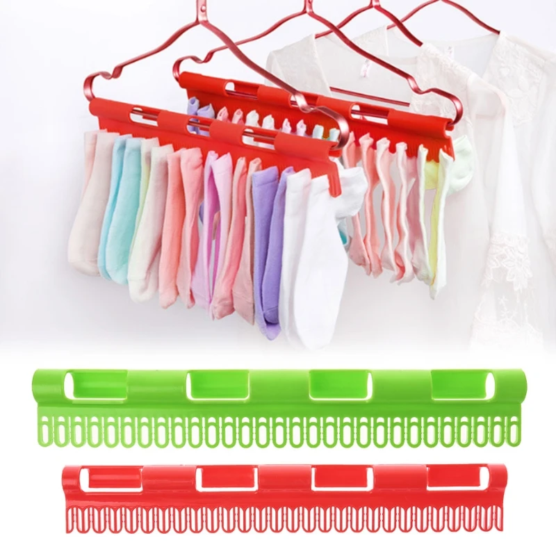 Clothes Socks Finishing Clips Plastic Anti Skid Windproof Storage Rack Hanger Drop ship