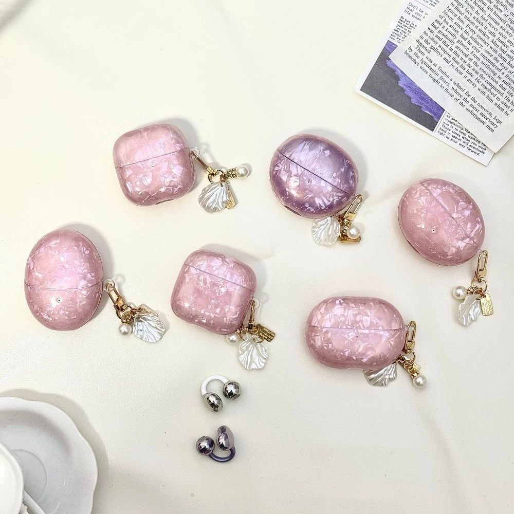 For Huawei Freeclip2/Freeclip/FreeBuds SE2/se3/pro3/pro4 Protective Cover Plum Purple Shell Pattern for Huawei Buds5i/6i/7i case