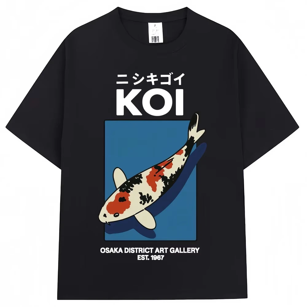 Japanese Fuji Dragon Yakuza Tokyo Koi Fish T Shirt Men Women Vintage Fashion T-shirts 100% Cotton Loose T Shirts Streetwear Male