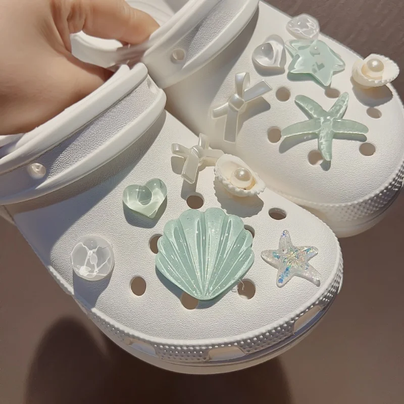 New Summer Shoes Decoration Jibbitz Shell, Starfish, DIY Sandal Garden Shoe Accessories  Party Gift. Summer Good Gift