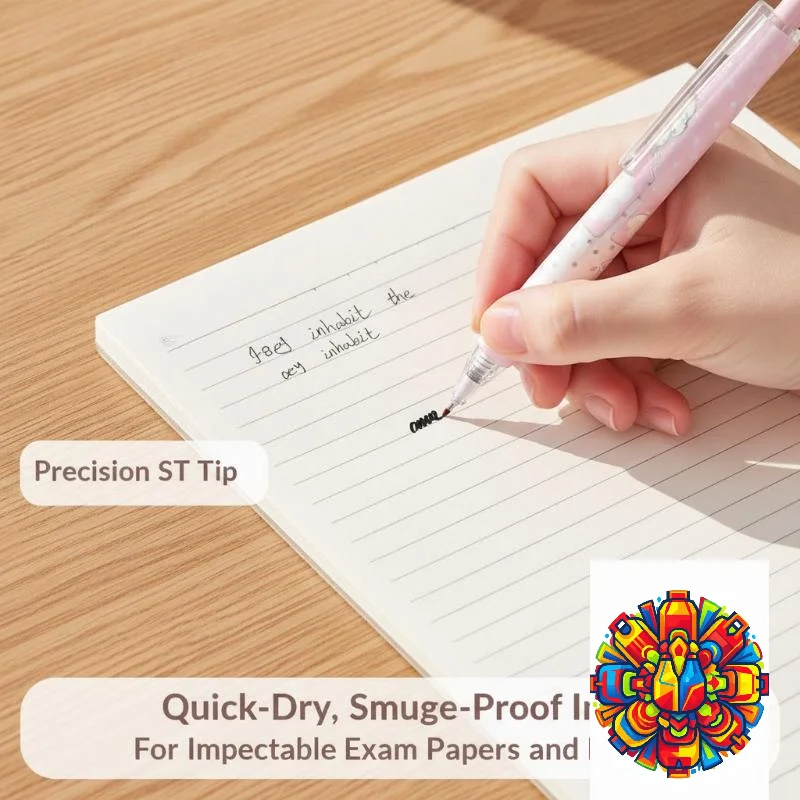 Angel Wings Press Pen Cute Korean Ins Style Quick Dry Black ST Tip Fine Nib Pen for Student Classmate Birthday Gift Daily Use