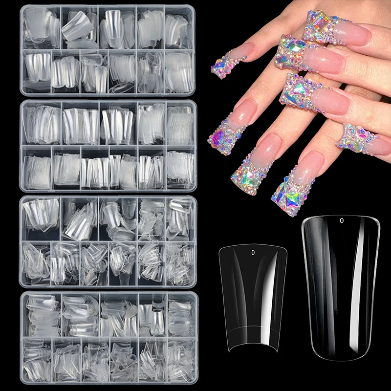 504pcs/box Duckbill shaped False Nails Tips Press On Nails Feet Style Half Full Cover Fake Nail Art Extension Manicure DIY Tools