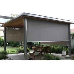 Electric Waterproof Outdoor Roller Blinds Zip Shades With Sunscreen Fabric