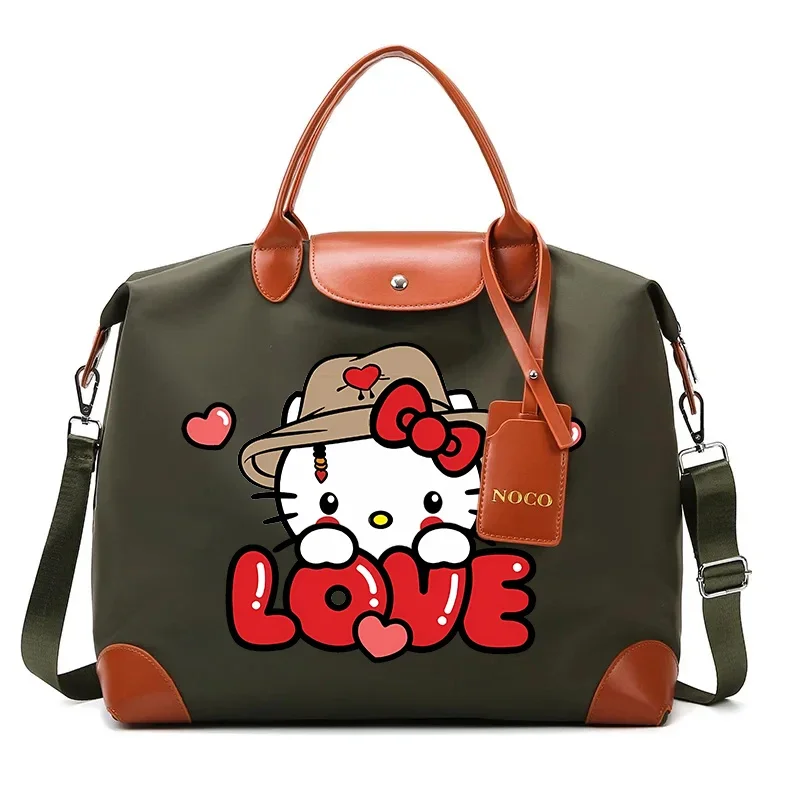 Hello Kitty Borsa da viaggio da donna Borsa da ragazza di grande capacità Sanrio Borsa da fitness moda impermeabile Borsa a tracolla per bagagli Regalo di compleanno