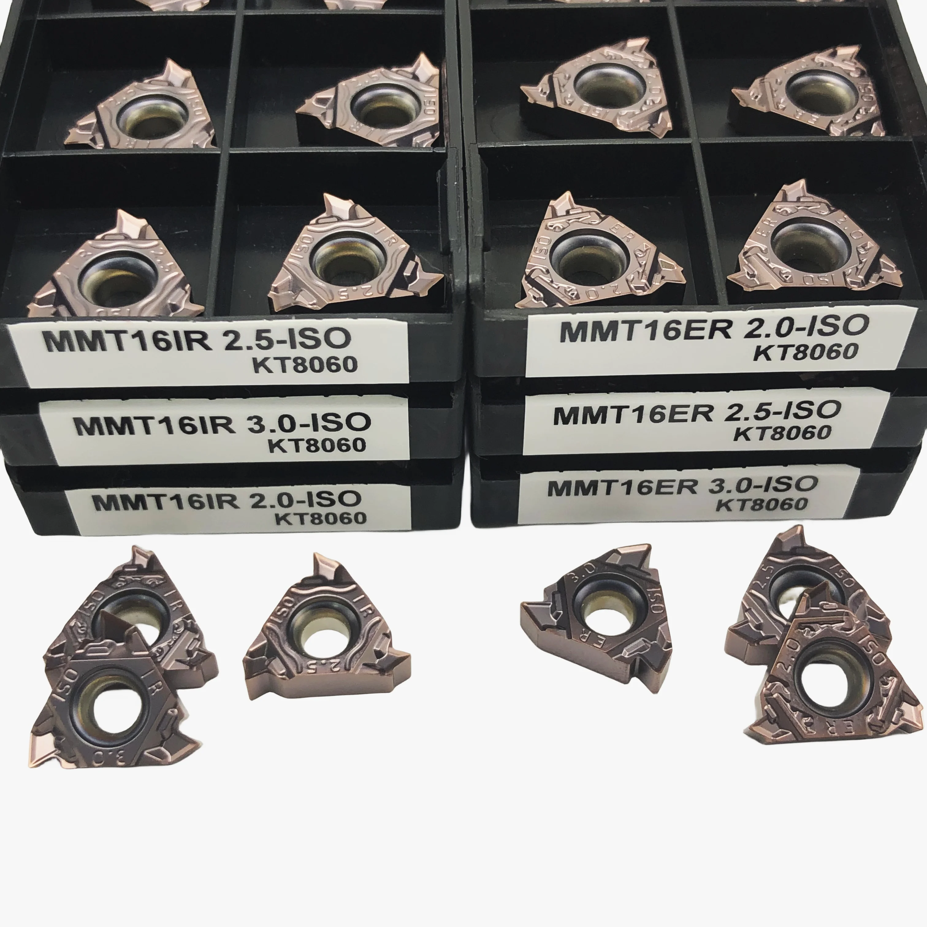 Ferramenta de giro da linha da inserção do carboneto do ISO, torno do CNC do SER, KT8060, 16ER, 1.0, 1.25, 1.5, 1.75, 2.0, 2.5, 3.0, ISO