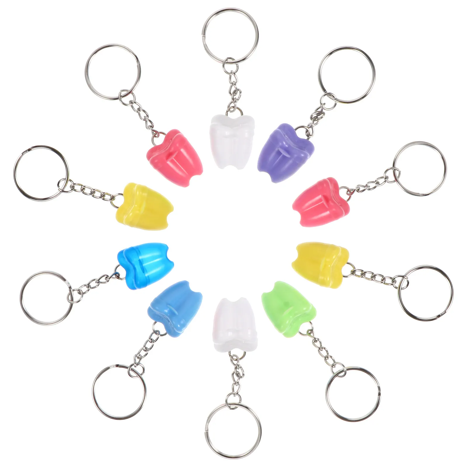 10pcs Baby Teeth Storage Box with Keychain – Portable Deciduous Tooth Keepsake Organizer for Kids