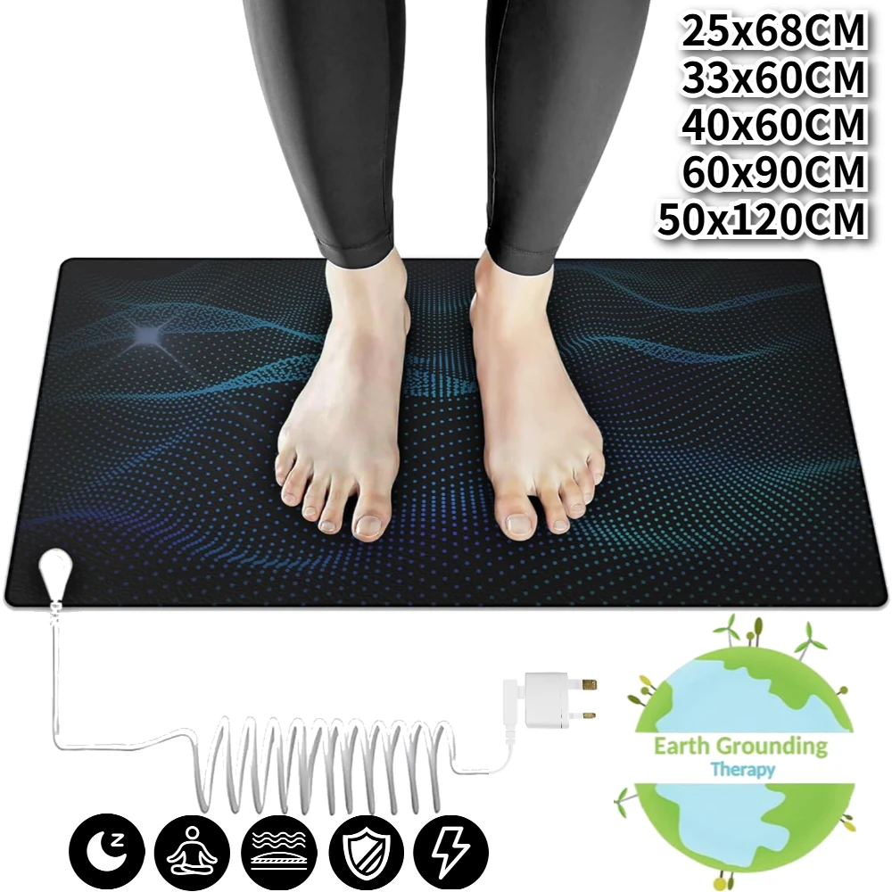 Grounding Mat Earth Connected Wellness for Pain Relief Muscle Tension & Relaxation Grounding Pad Earth Connection Therapy