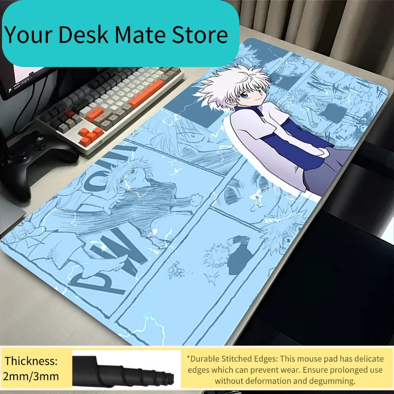 

Killua Zoldyck Mousepad Hunter x Hunter Anime Computer Pad Game Mouse Mat Office Laptop Deskpad Non-slip Desk Accessories Mat