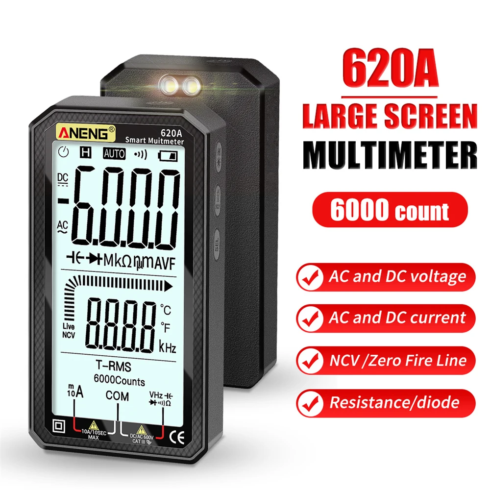 Smart Digital Multimeter Professional Automotive Tester Ohm Voltage Tester Meter Multimetro LCD Backlight Portable AC/DC Ammeter