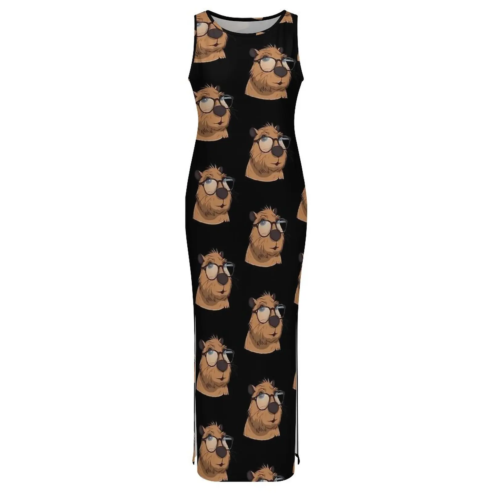 카피바라는 나의 영혼 동물 드레스 민소매 미적 맥시 드레스 예쁜 Bodycon 드레스 여성 맞춤형 특대 베스 티드