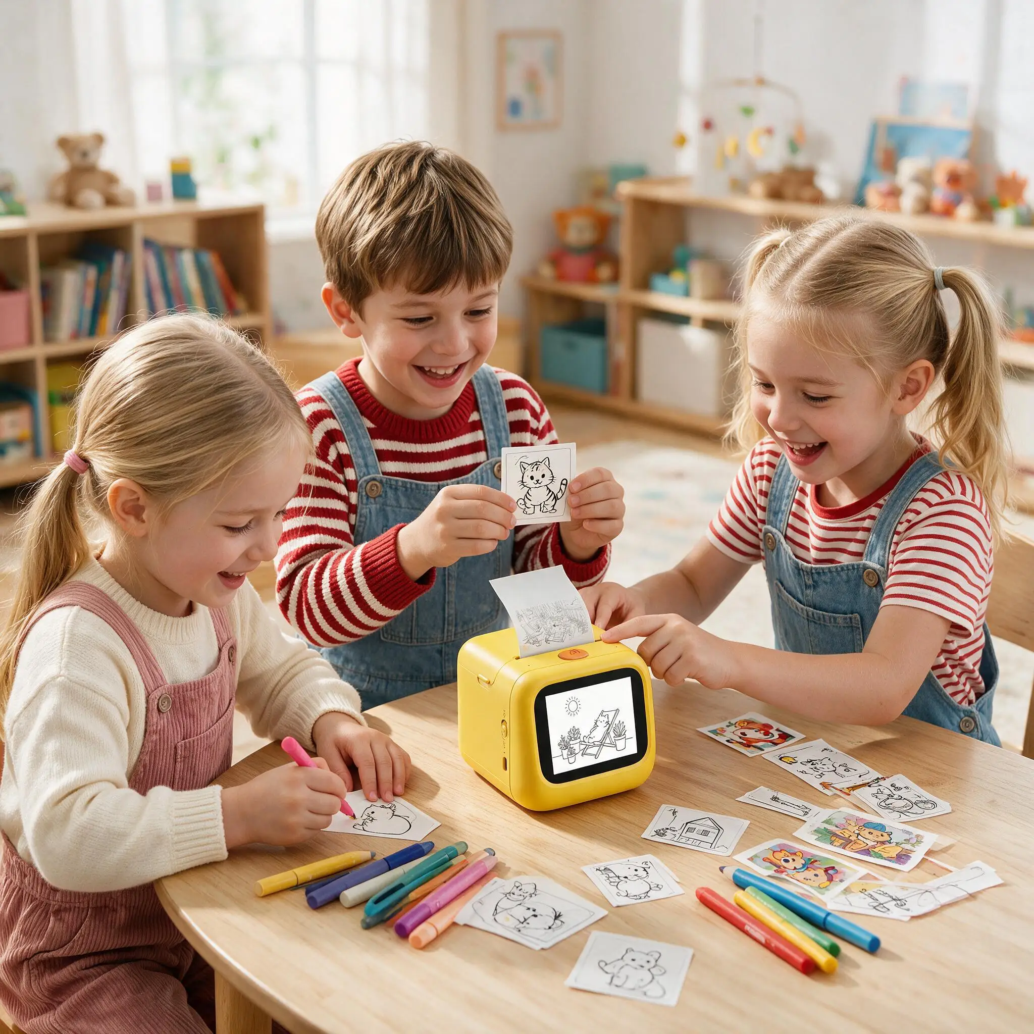 Sticker Maker for Kids, AI Voice Toy, Sticker Printer, Mini Inkless Thermal Printer, Birthday Present, Painting Toys