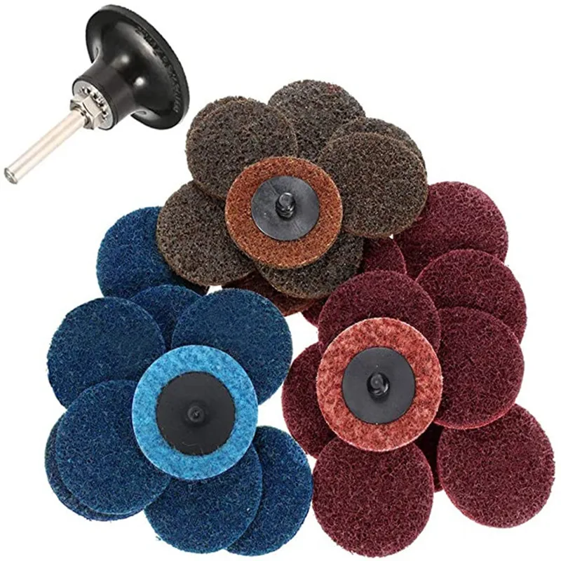 

16/31/46pcs 2" Abrasive Disc Sanding Discs Roll Lock Surface Conditioning Discs R-Type Quick Change Disc with1 Disc Pad Holder