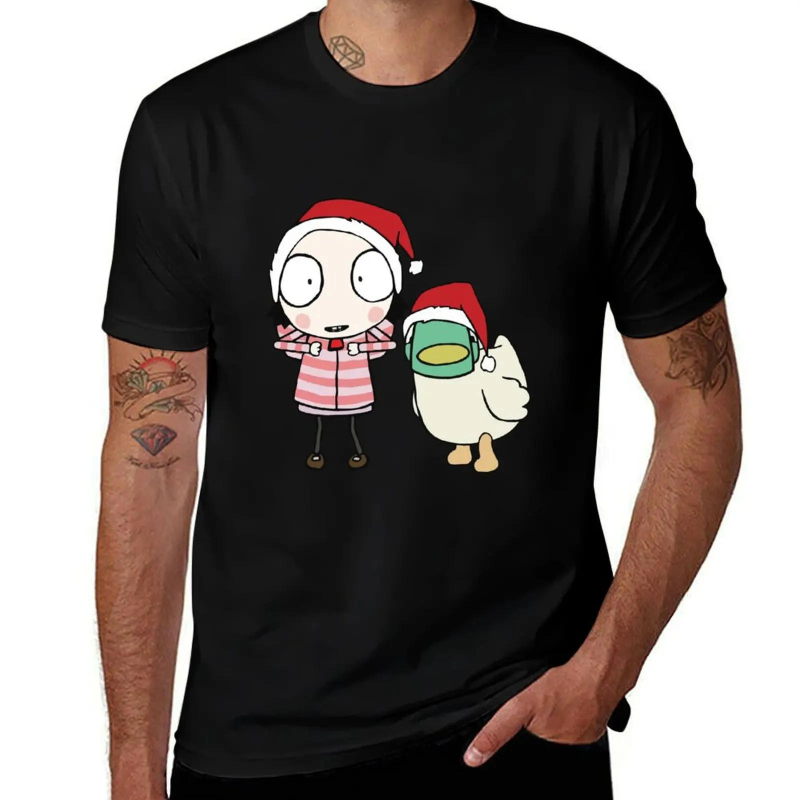 

Sarah and Duck christmas celebration T-Shirt anime t shirts oversize man t shirts for men casual