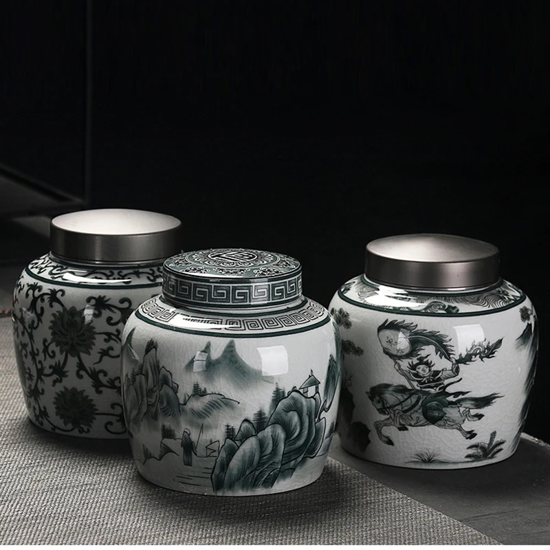 

Ceramic Storage Jar Lid Tea Cans Large-capacity Vase Decoration