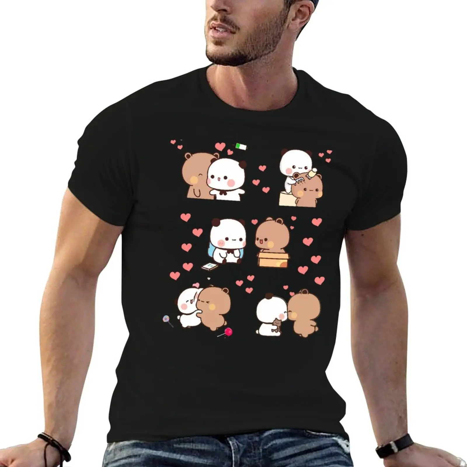 

Bear and Panda Bubu Dudu Balloon T-Shirt cotton t shirts high quality cotton t shirts man 100% man t shirt designer T-shirt