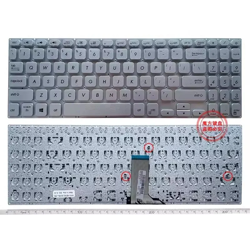 Imagem -04 - Teclado Retroiluminado dos Eua para Asus S5300f S5300fn S5300u Vivobook S15 S530un S530ua Y5100 Y5100ub K530fa fn X530 X530m X530fn Novo