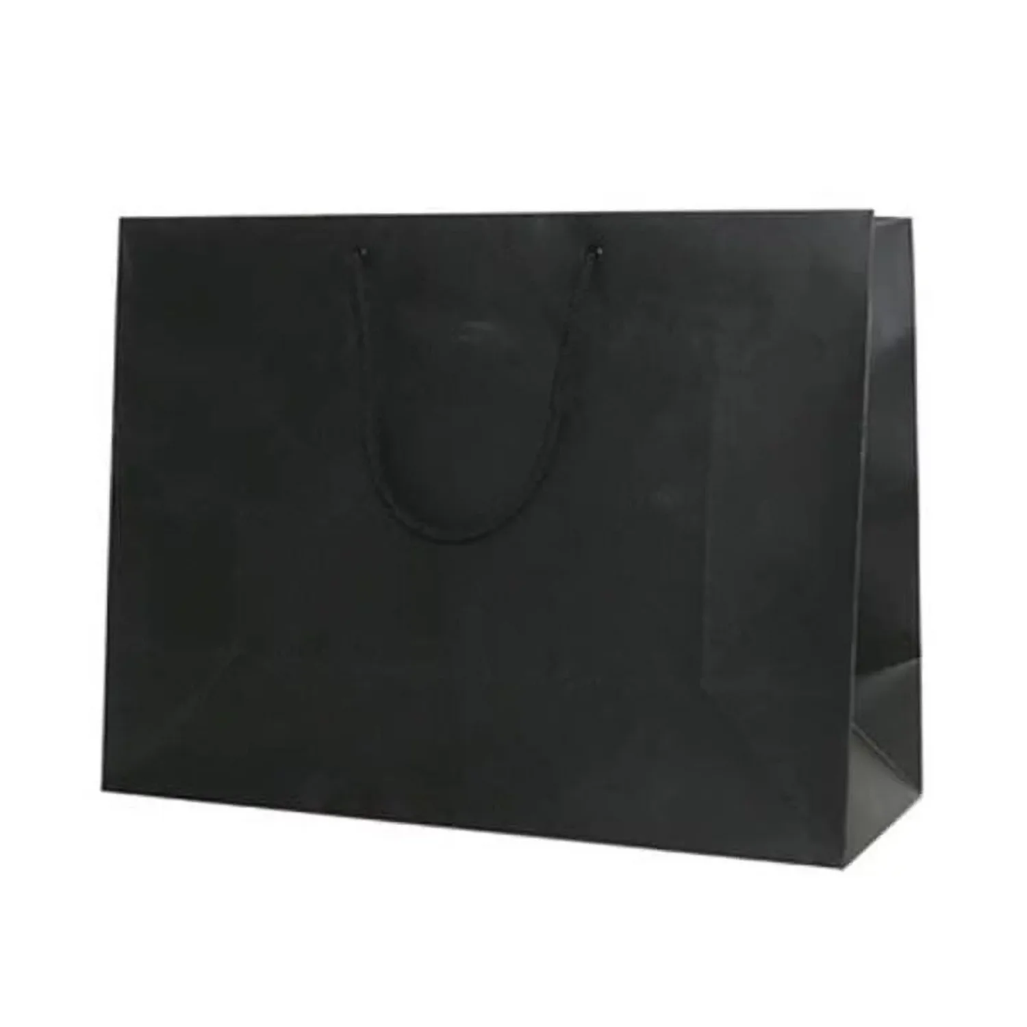 JAM Paper Matte Gift Bags, 17 x 13 x 6, Black, 100/Pack, X, Large Horizontal