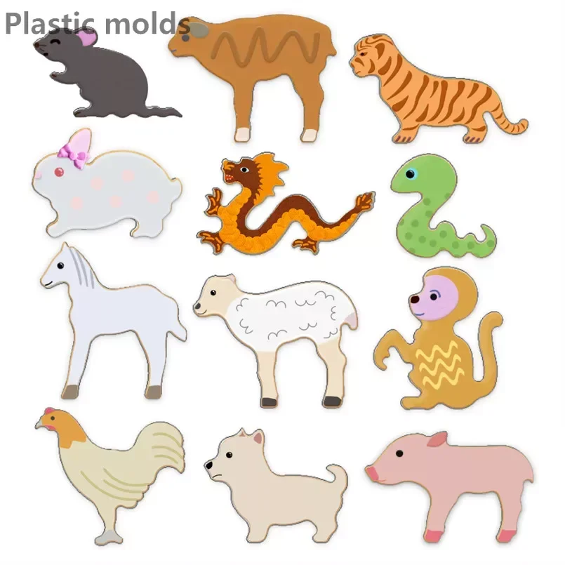 

Cartoon Animals Twelve Chinese Zodiac Signs,Plastic Cookie Cutters,Sushi And Fruits Cake Fondant Tool,Single Product Sales