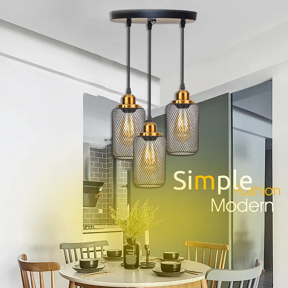 

Cafe/Bar/window/loft Lamp Black Minimalist Vintage cage Pendant Lightsmulti style Pendant Lamps Decoration Indoor Lighting E27