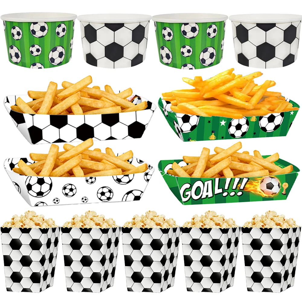 Fußball-Papiersnackschalen Einweg-Dessert-Papierbecher Geburtstagsparty-Zubehör Fußball-Themen-Geburtstagsparty-Dekorationen – Detail 1