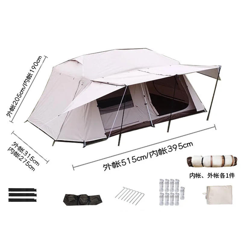 Roof 13 villa outdoor camping vinyl sunscreen rain automatic aluminum alloy camping two rooms one hall large tent