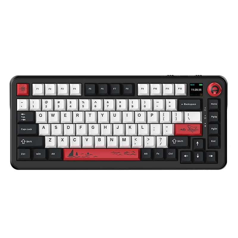 AJAZZ AK820 MAX PLUS Gaming Mechanical Wireless Keyboard with 8000mAh Battery Volume Knob Full Hot-Swappable Keys RGB Lighting