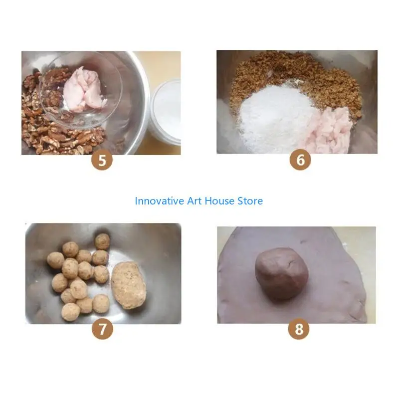 E1PC Stainless Steel Walnut Clip Baking Bread Dessert Pastry Decoration Peanut Engraving Mold Cake Bun Decorating Tool