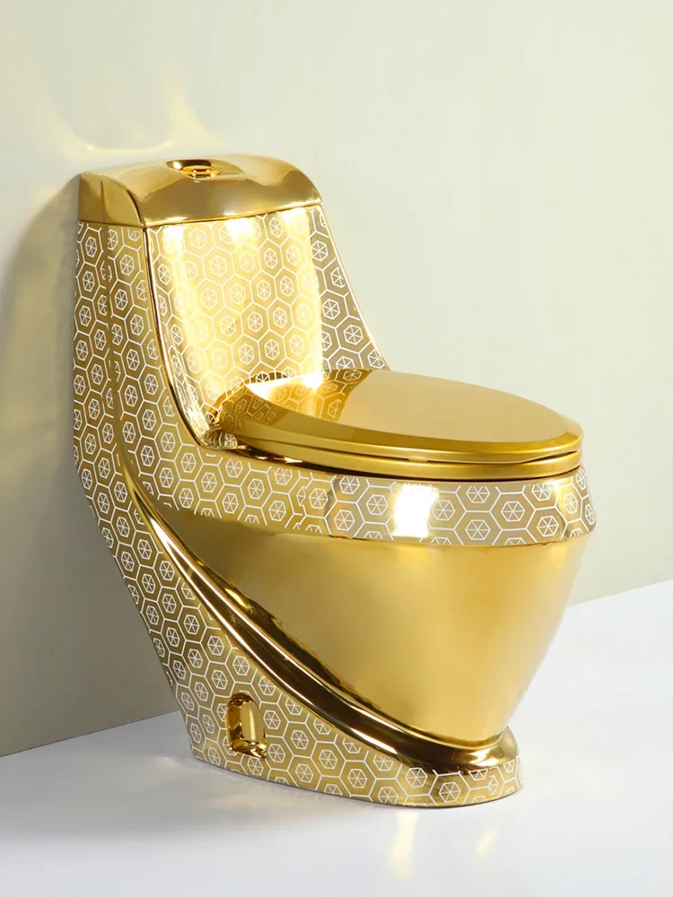 

Bath European-style new gold toilet creative personality luxury bathroom hotel color gold toilet