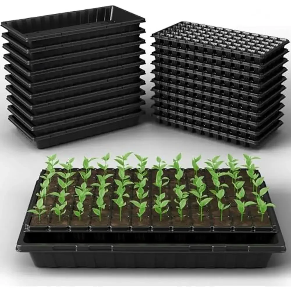 20 Pack 1020 Seed Starting Trays & 72 Cell Seedling Starter Plugs Reusable High Quality Plant Germination Kit Flexible Indoor &