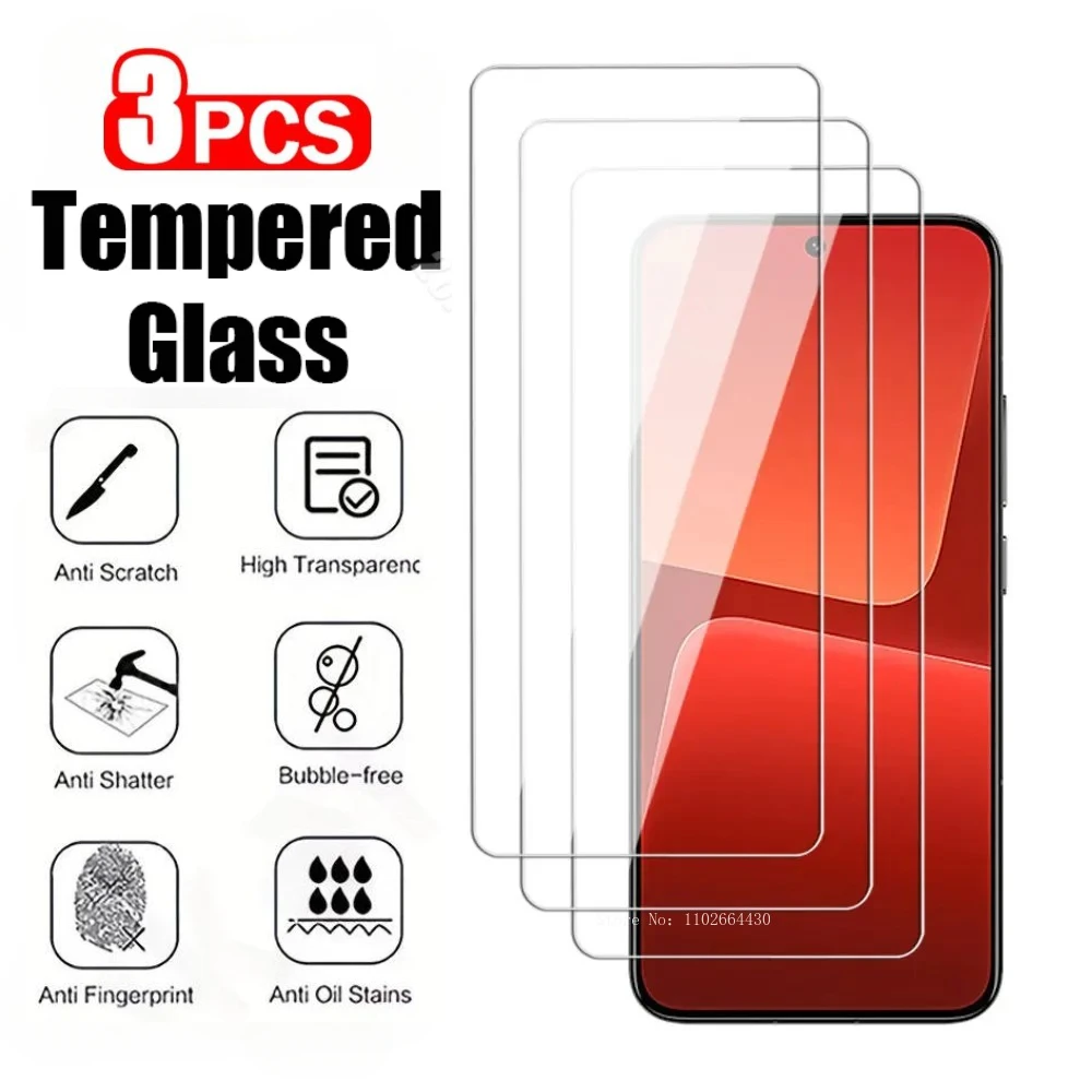 3Pcs Screen Protective Glass For Xiaomi Mi 11 12 13 14 Pro Lite 5G Tempered Glass Xiaomi Mi 11i 11X 11T 12T 13T Pro Glass Film