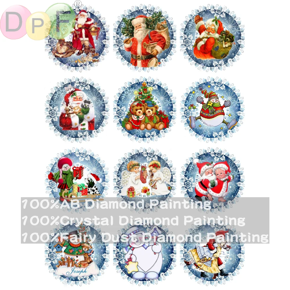 

DPF 100% Full Fairy Dust Drill Crystal AB Diamond Painting Santa Claus Embroidery Art Home Decor Crafts Gift